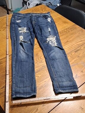 7 FOR ALL MANKIND Womens Jeans Denim 27 JOSEFINA SKINNY BOYFRIEND Used Ripped